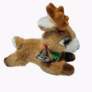 Vintage Russ Berrie Shimmer Reindeer 9 inch Plush Christmas Holiday Stuffed Toy